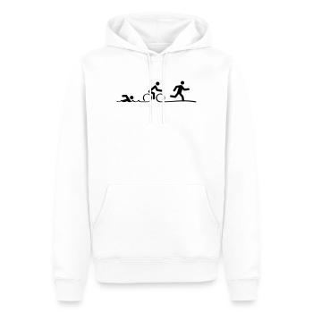 Triathlon, Triathlon, Schwimmen, Radfahren und Laufen - Männer Premium Bio Hoodie - Weiß - Vorne - Nico (187cm)