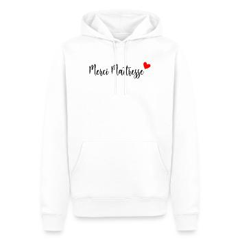 GELIEBTE. VIELEN DANK. DANKE HERRIN - Männer Premium Bio Hoodie - Weiß - Vorne - Nico (187cm)