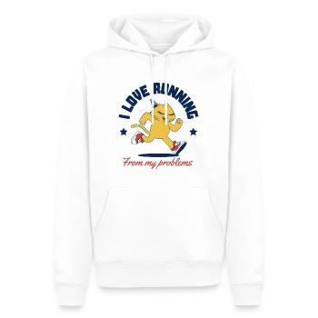 I Love Running From My Problems - Men’s Premium Organic Hoodie - white - Front - Nico (187cm)