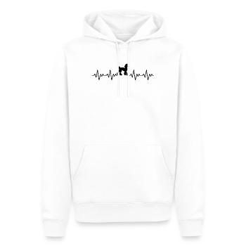 Pudel EKG Herzschlag - Männer Premium Bio Hoodie - Weiß - Vorne - Nico (187cm)