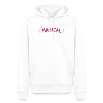 Magischer Regenbogenfunkel - Männer Premium Bio Hoodie - Weiß - Vorne - Nico (187cm)