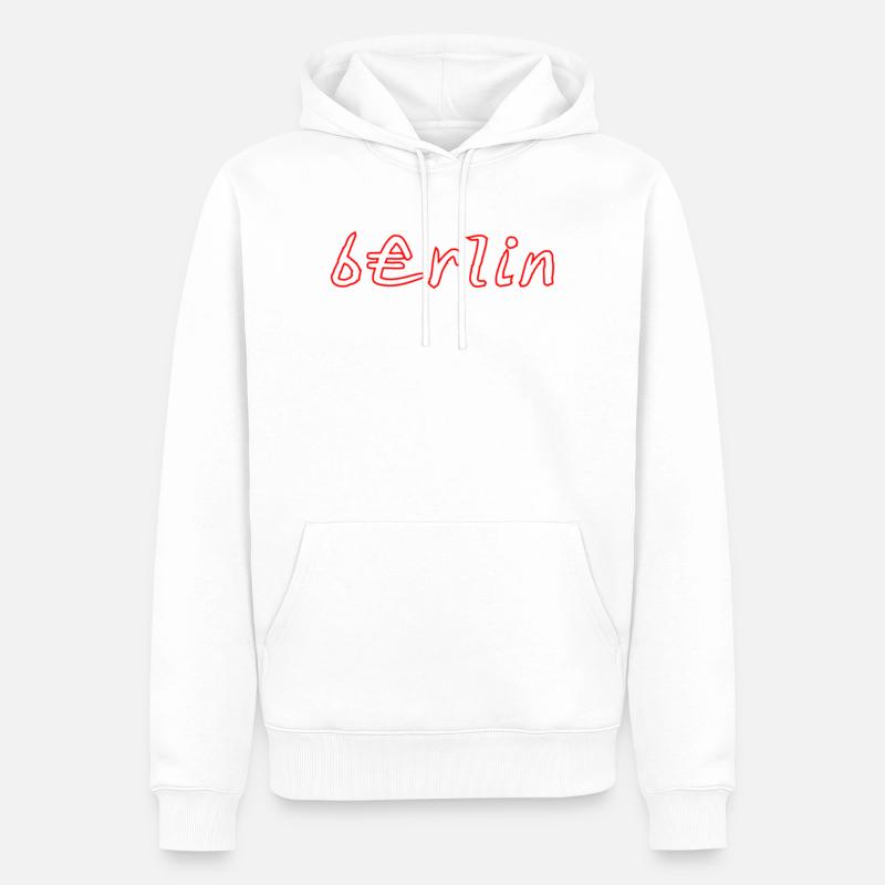 Style graffiti néon de Berlin - Sweat à capuche Premium bio Homme - blanc