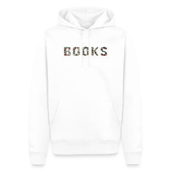 LIVRES – Quand la lecture devient une forme - Sweat à capuche Premium bio Homme - blanc - Devant - Nico (187cm)