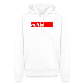 Guitar - Männer Premium Bio Hoodie - Weiß - Vorne - Nico (187cm)