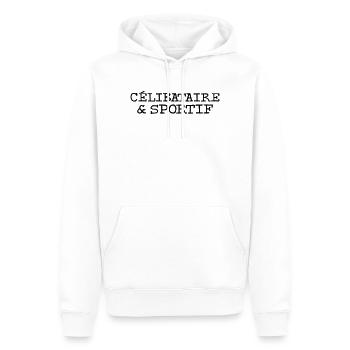 Célibataire et sportif - Sweat à capuche Premium bio Homme - blanc - Devant - Nico (187cm)