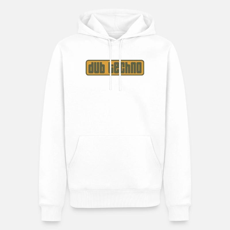Dub Techno Retro Emblem - Sweat à capuche Premium bio Homme - blanc