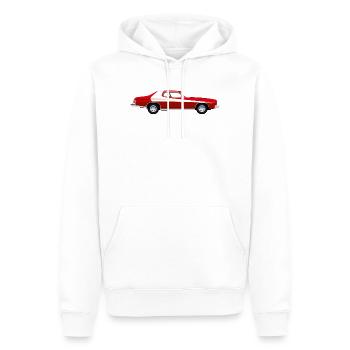 Rotes Retro-Amerikanisches Auto - Männer Premium Bio Hoodie - Weiß - Vorne - Nico (187cm)