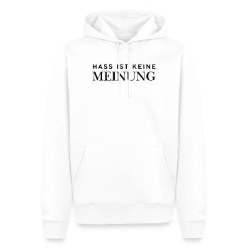 Hass ist keine Meinung - Männer Premium Bio Hoodie - Weiß - Vorne - Nico (187cm)