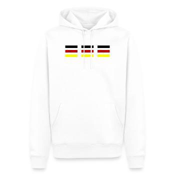 Fahne Deutschland - Männer Premium Bio Hoodie - Weiß - Vorne - Nico (187cm)