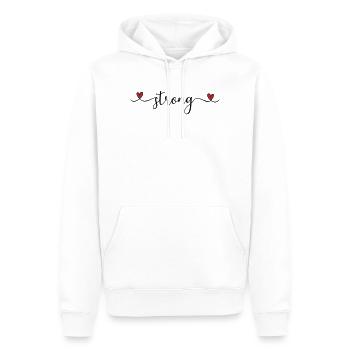 Stark - Männer Premium Bio Hoodie - Weiß - Vorne - Nico (187cm)