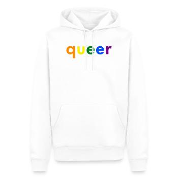 Queer Simple - Männer Premium Bio Hoodie - Weiß - Vorne - Nico (187cm)