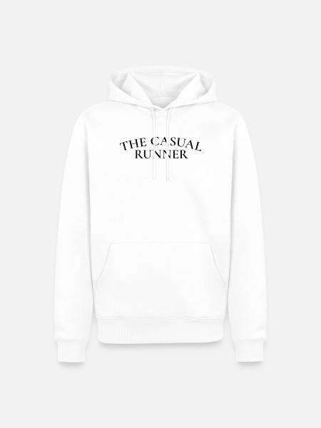 Der Casual Runner – Laufclub-Ästhetik - Männer Premium Bio Hoodie - Weiß