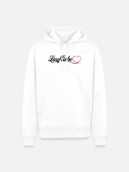 Laufliebe - Männer Premium Bio Hoodie - Weiß