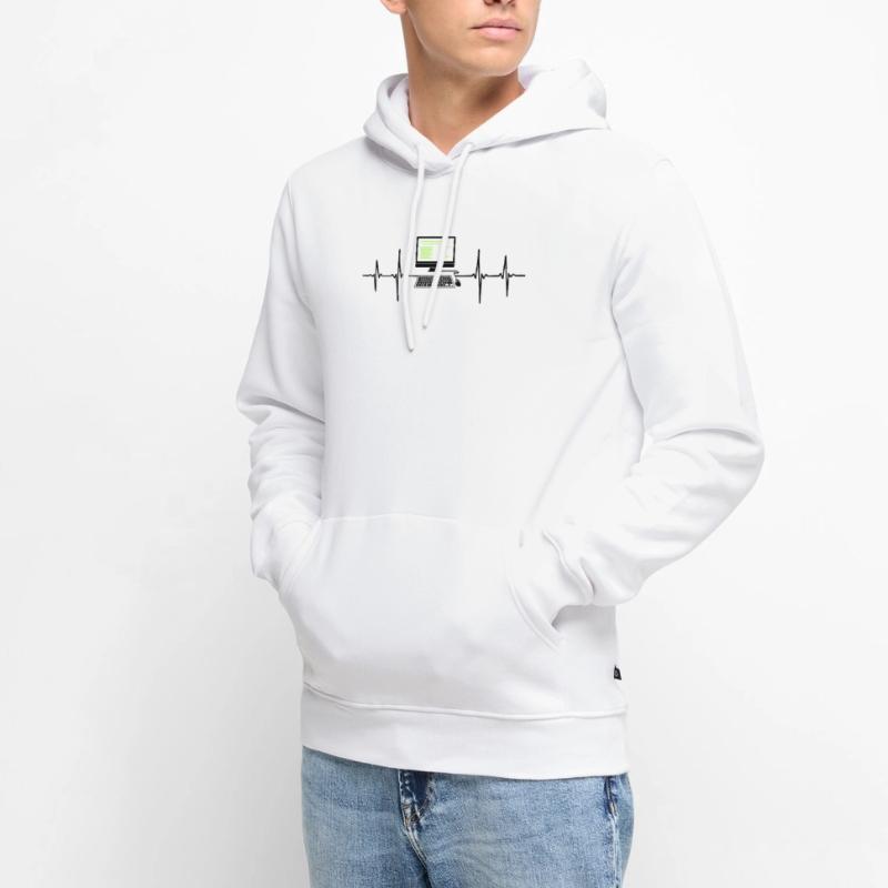 Computer EKG Herzschlag Programmierer PC Nerd Männer Premium Bio Hoodie