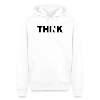THINK - Sweat à capuche Premium bio Homme - blanc - Devant - Nico (187cm)