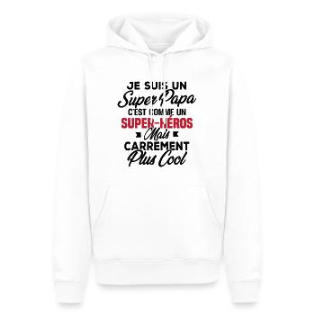 Je suis un super papa - Sweat à capuche Premium bio Homme - blanc - Devant - Nico (187cm)