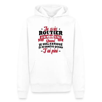 Je suis routier, je m'arrête quand j'ai fini - Sweat à capuche Premium bio Homme - blanc - Devant - Nico (187cm)