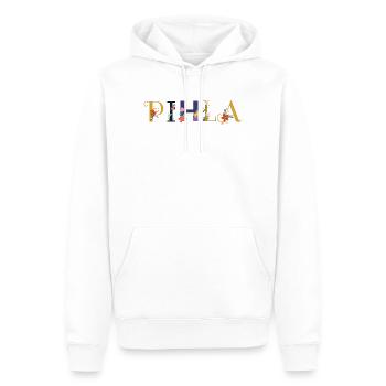 PIHLA name decorated with flowers - Men’s Premium Organic Hoodie - white - Front - Nico (187cm)