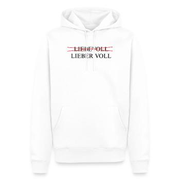 Mieux vaut être plein qu’aimer - Chemise de fête drôle - Sweat à capuche Premium bio Homme - blanc - Devant - Nico (187cm)