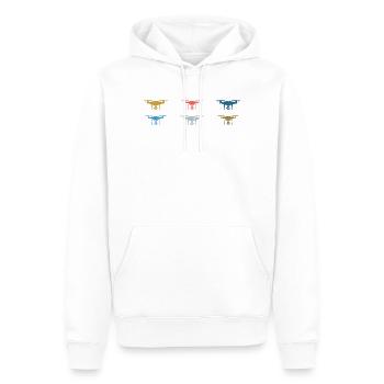 Pilote de drone vintage - Sweat à capuche Premium bio Homme - blanc - Devant - Nico (187cm)