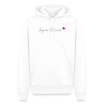 RETRAITE. RETRAITE. RETRAITEE. RETRAITE - Sweat à capuche Premium bio Homme - blanc - Devant - Nico (187cm)