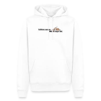 Caffeine Says Go Sloth Says No – Vintage Comic Art - Männer Premium Bio Hoodie - Weiß - Vorne - Nico (187cm)