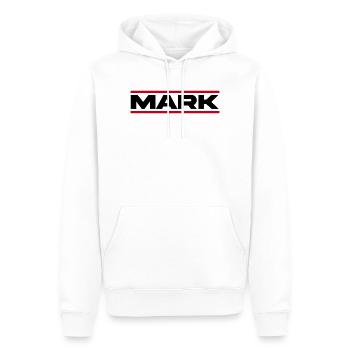 Mark Geschenk  - Männer Premium Bio Hoodie - Weiß - Vorne - Nico (187cm)