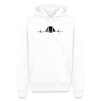 Camping Camping ECG Heartbeat - Men’s Premium Organic Hoodie - white - Front - Nico (187cm)