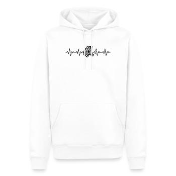 Zebra ECG Heartbeat - Sweat à capuche Premium bio Homme - blanc - Devant - Nico (187cm)
