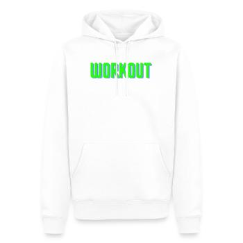 Workout Quote Minimalist - Männer Premium Bio Hoodie - Weiß - Vorne - Nico (187cm)