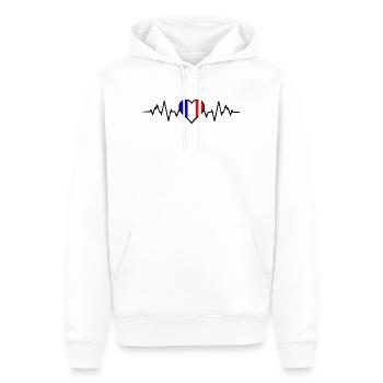 Frankreich-Herzschlag - Männer Premium Bio Hoodie - Weiß - Vorne - Nico (187cm)