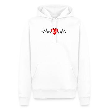 Türkei Herzschlag - Männer Premium Bio Hoodie - Weiß - Vorne - Nico (187cm)