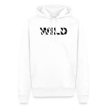 WILD Grunge Typo Motiv - Männer Premium Bio Hoodie - Weiß - Vorne - Nico (187cm)
