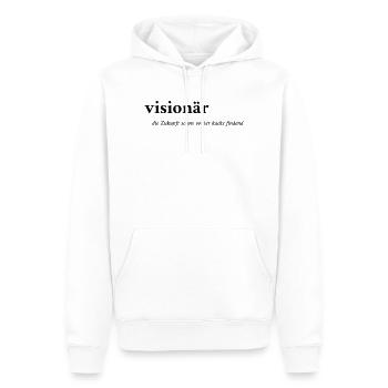 visionär - Männer Premium Bio Hoodie - Weiß - Vorne - Nico (187cm)