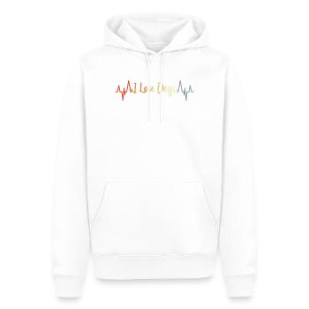 Doglove Heartline - Sweat à capuche Premium bio Homme - blanc - Devant - Nico (187cm)