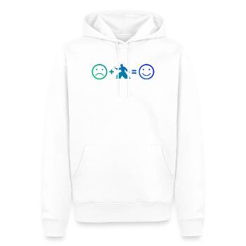 Selbstverteidigung Geschenkidee für Aikido-Prüfung - Männer Premium Bio Hoodie - Weiß - Vorne - Nico (187cm)