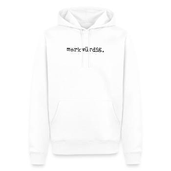 merkwürdig. schwarz.  - Männer Premium Bio Hoodie - Weiß - Vorne - Nico (187cm)