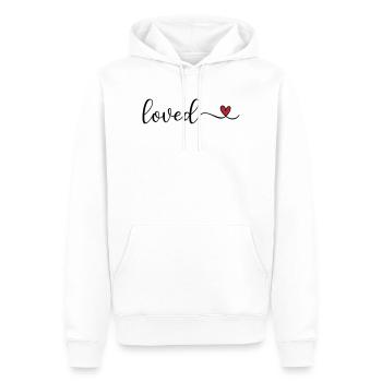 aimé - Sweat à capuche Premium bio Homme - blanc - Devant - Nico (187cm)