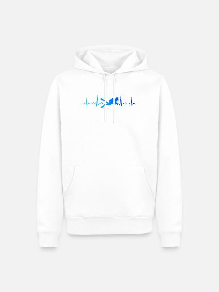 Geschenkidee für einen Freediver mit Gerätetauchen - Männer Premium Bio Hoodie - Weiß