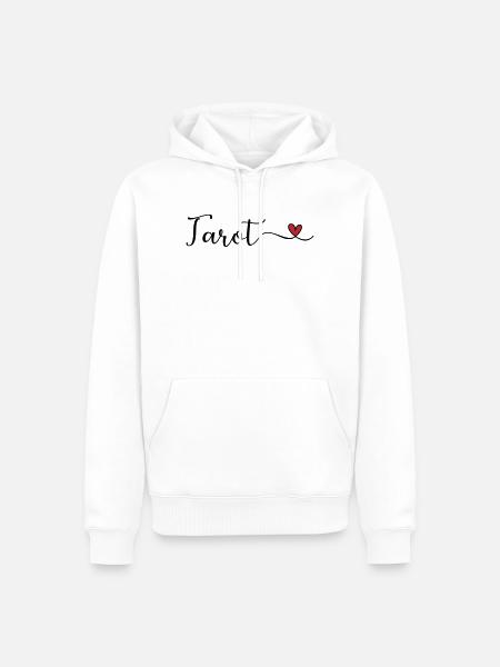 Tarot Schrift mit Herz - Männer Premium Bio Hoodie - Weiß