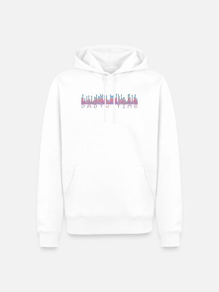Neon Equalizer Party Time - Männer Premium Bio Hoodie - Weiß
