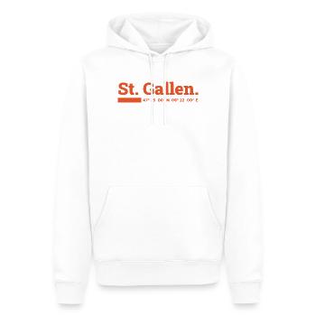 St Gallen Koordinaten - Männer Premium Bio Hoodie - Weiß - Vorne - Nico (187cm)