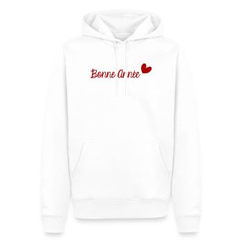 BONNE ANNEE. SAINT SYLVESTRE. NOUVELLE ANNÉE - Sweat à capuche Premium bio Homme - blanc - Devant - Nico (187cm)