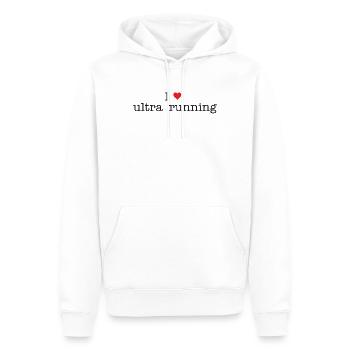 J’adore Ultra Running - Sweat à capuche Premium bio Homme - blanc - Devant - Nico (187cm)