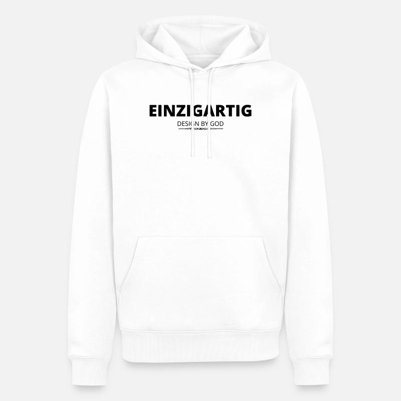 Einzigartig - Männer Premium Bio Hoodie - Weiß