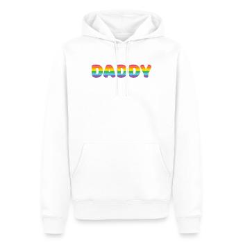 Papa LGBTQ+ - Sweat à capuche Premium bio Homme - blanc - Devant - Nico (187cm)