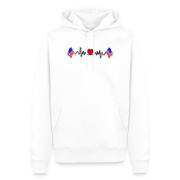 Cardio de fréquence cardiaque pour les États-Unis - Sweat à capuche Premium bio Homme - blanc - Devant - Nico (187cm)