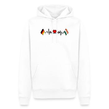 Cardio coeur avec drapeau de l’Allemagne et drapeau de l’Inde - Sweat à capuche Premium bio Homme - blanc - Devant - Nico (187cm)