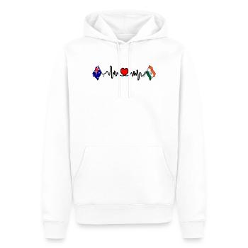 Drapeaux Australie Cardio coeur avec Drapeau Inde - Sweat à capuche Premium bio Homme - blanc - Devant - Nico (187cm)