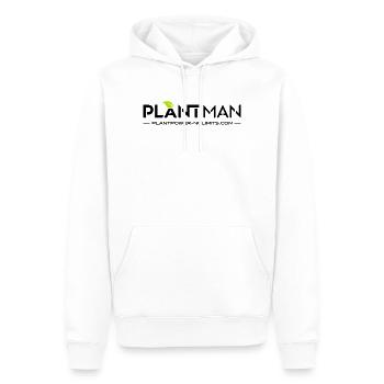 Plant Man | PlantPower-NoLimits - Männer Premium Bio Hoodie - Weiß - Vorne - Nico (187cm)